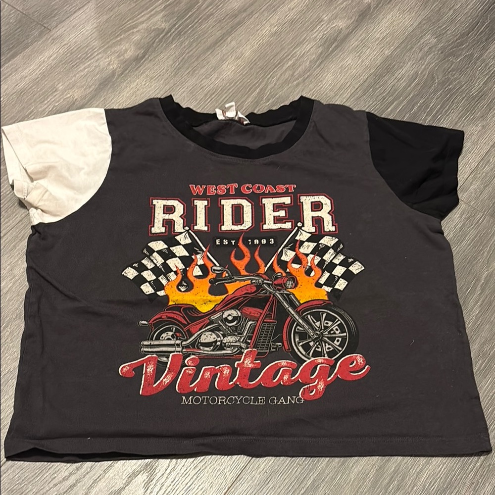 West Coast Rider Vintage Crop Top - Black